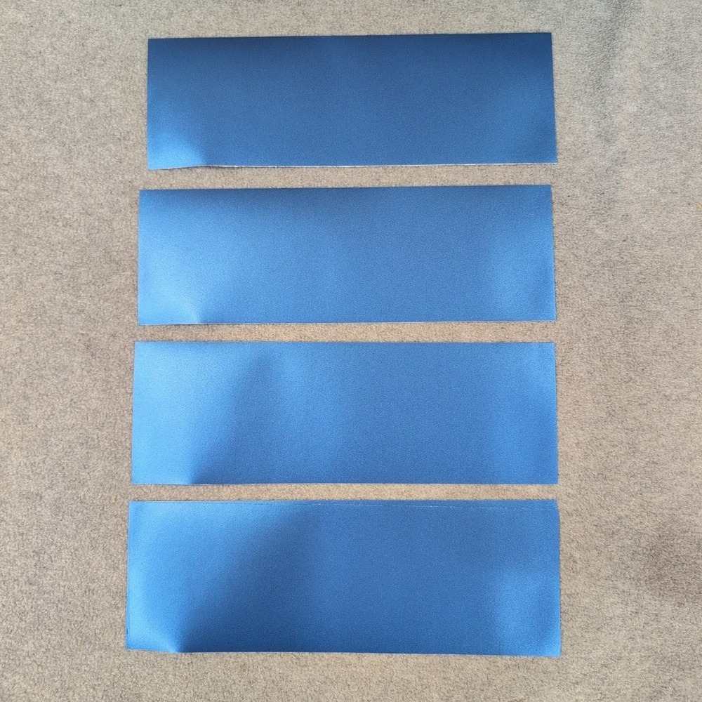3M 2080 Satin S347 Perfect Blue Metallic Blue Vinyl Wrap 12x4" Strips (4 Pack)